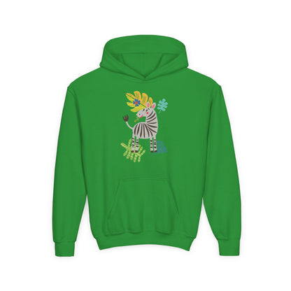 Youth Heavy Blend Hooded Sweatshirt -Zebra Printify