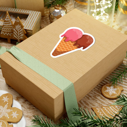 Kiss-Cut Stickers - Cone with Ice Cream Printify