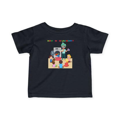 Infant Fine Jersey Tee - super kiddo teaching laundry - [[{"value":"Wonderwear Kid"}]]