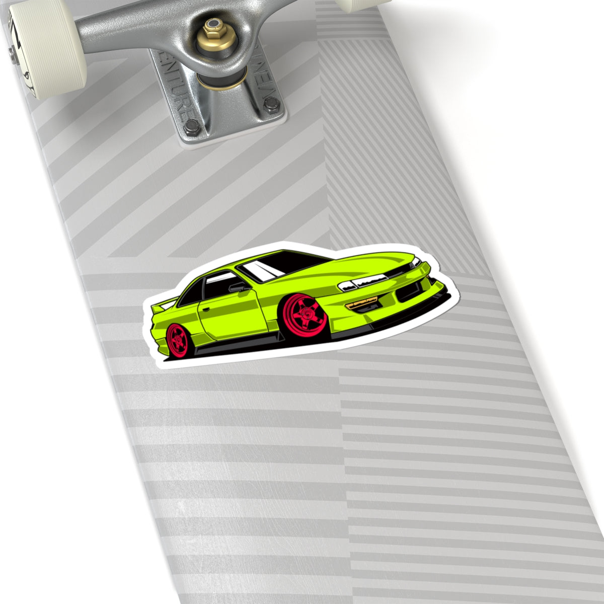 Kiss-Cut Vinyl Decals - Yellow green race car