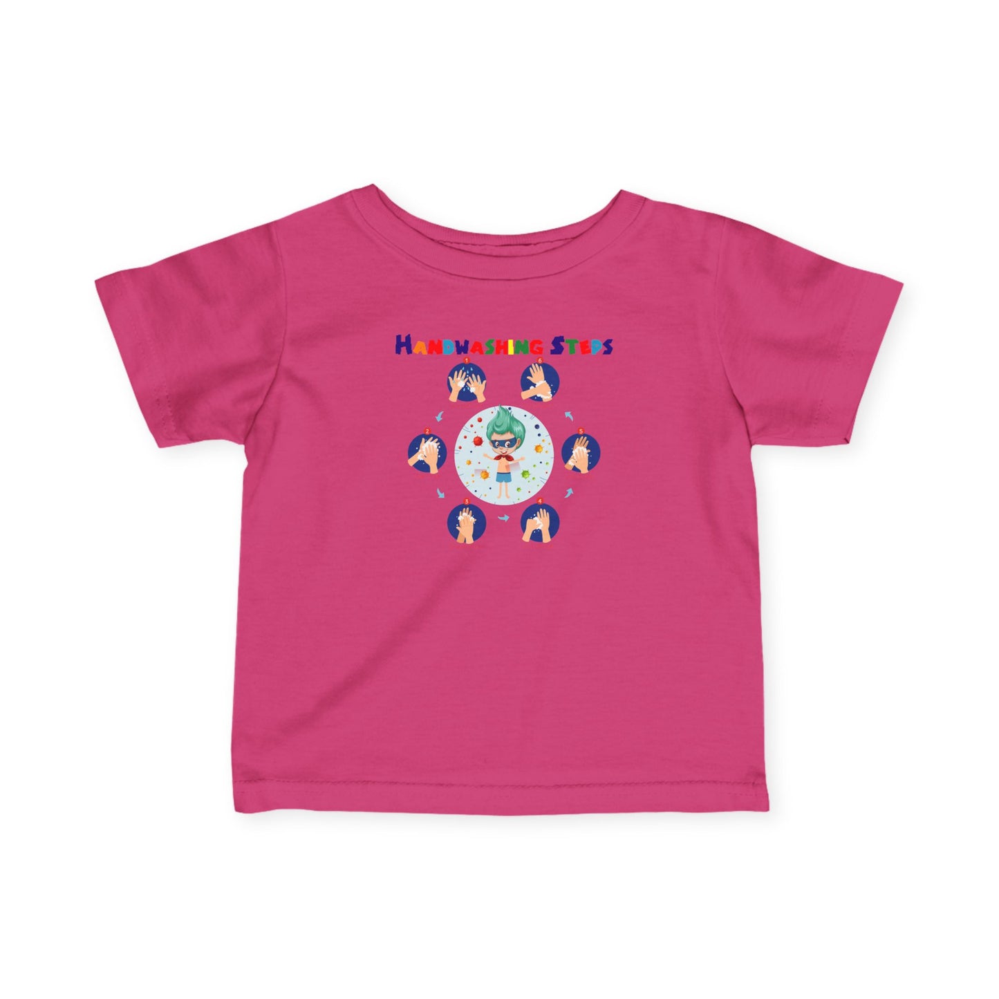 Infant Fine Jersey Tee - Super kiddo how to wash hand properly - [[{"value":"Wonderwear Kid"}]]
