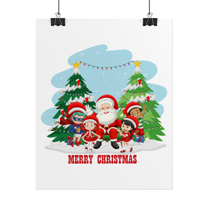 Rolled Posters - Super kiddo with santa claus Merry christmas - [[{"value":"Wonderwear Kid"}]]