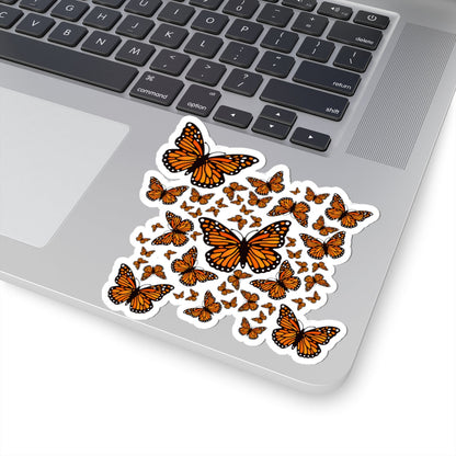 Kiss-Cut Vinyl Decals  - Monarch butterflies Printify