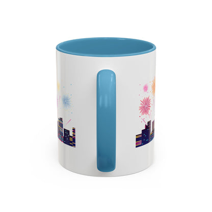 Accent Coffee Mug - Super kiddo with fireworks - [[{"value":"Wonderwear Kid"}]]