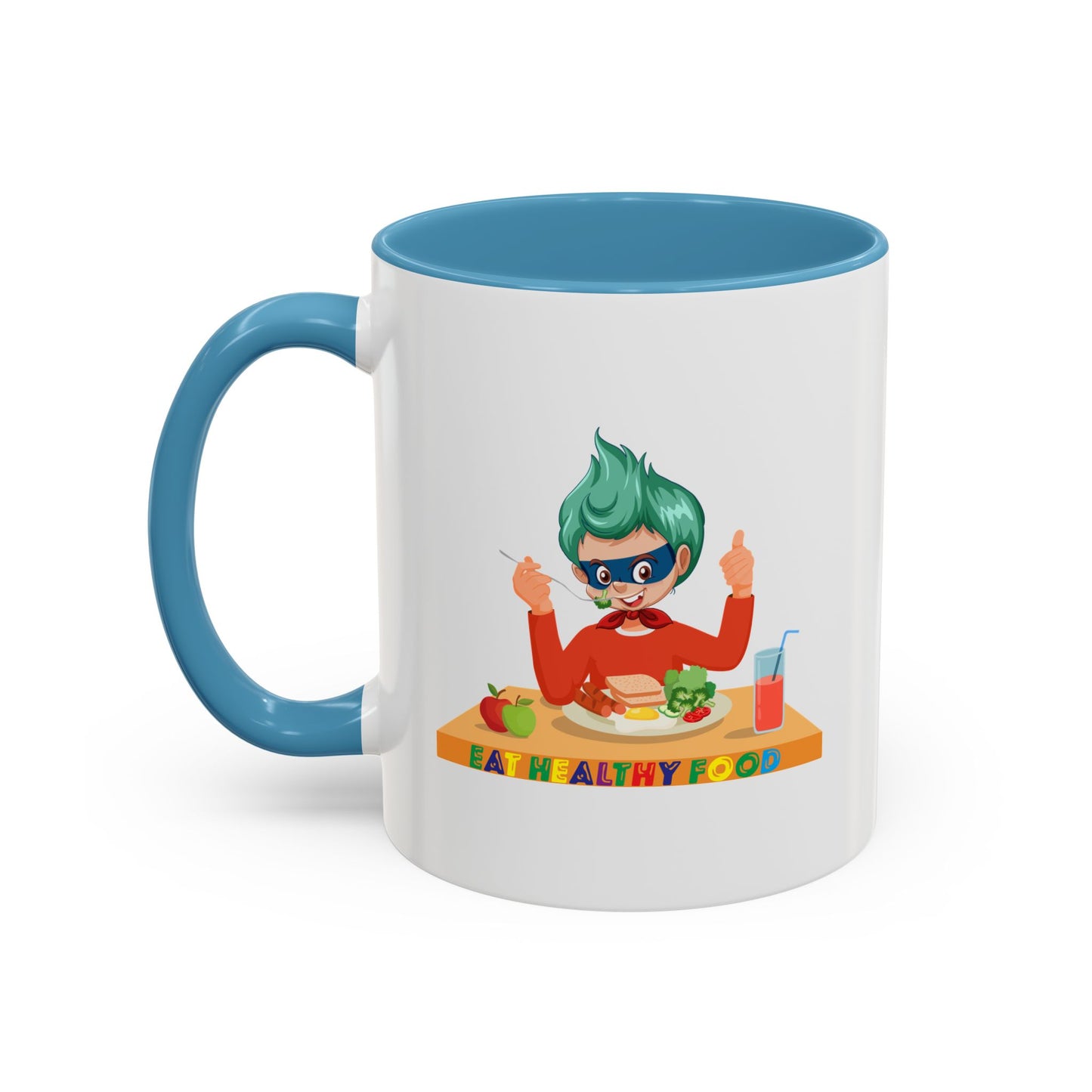 Accent Coffee Mug - Super kiddo eating healthy breafast