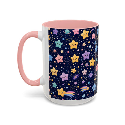 Accent Coffee Mug  (11/15 oz) - Kawaii Pastel Cosmic Night