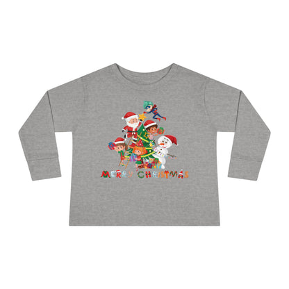 Toddler Long Sleeve Tee - Super kiddo making christmas tree with text - [[{"value":"Wonderwear Kid"}]]