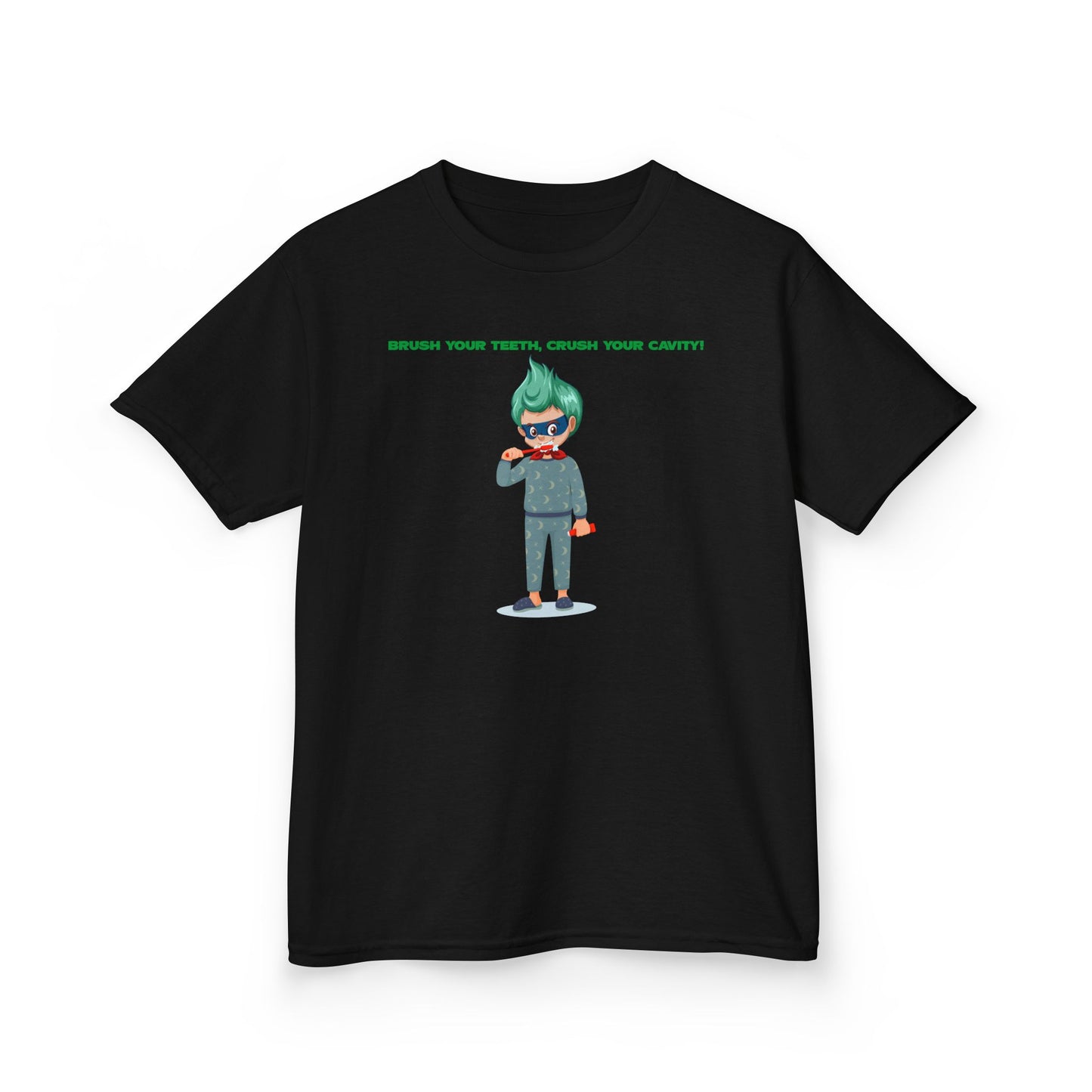 Kids Heavy Cotton™ Tee - Super kiddo brushing teeth - [[{"value":"Wonderwear Kid"}]]