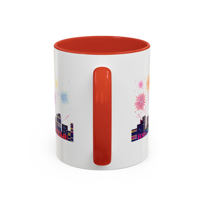 Accent Coffee Mug - Super kiddo with fireworks with text - [[{"value":"Wonderwear Kid"}]]