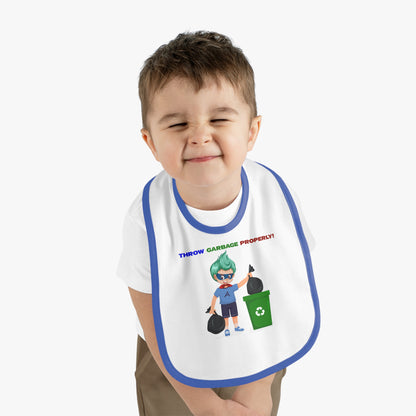 Baby Bib - Super kiddo taking trash out - [[{"value":"Wonderwear Kid"}]]