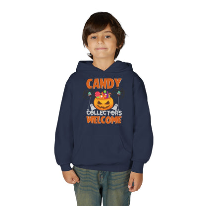 Youth Heavy Blend Hooded Sweatshirt - Candy collectors by super kiddo Printify