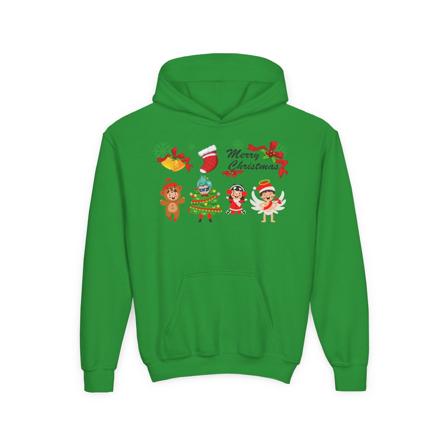 Youth Heavy Blend Hooded Sweatshirt - Merry christmas from super kid