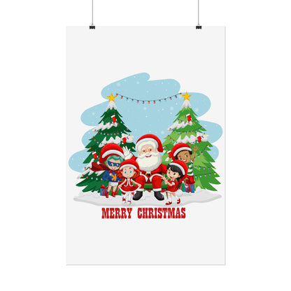 Rolled Posters - Super kiddo with santa claus Merry christmas - [[{"value":"Wonderwear Kid"}]]