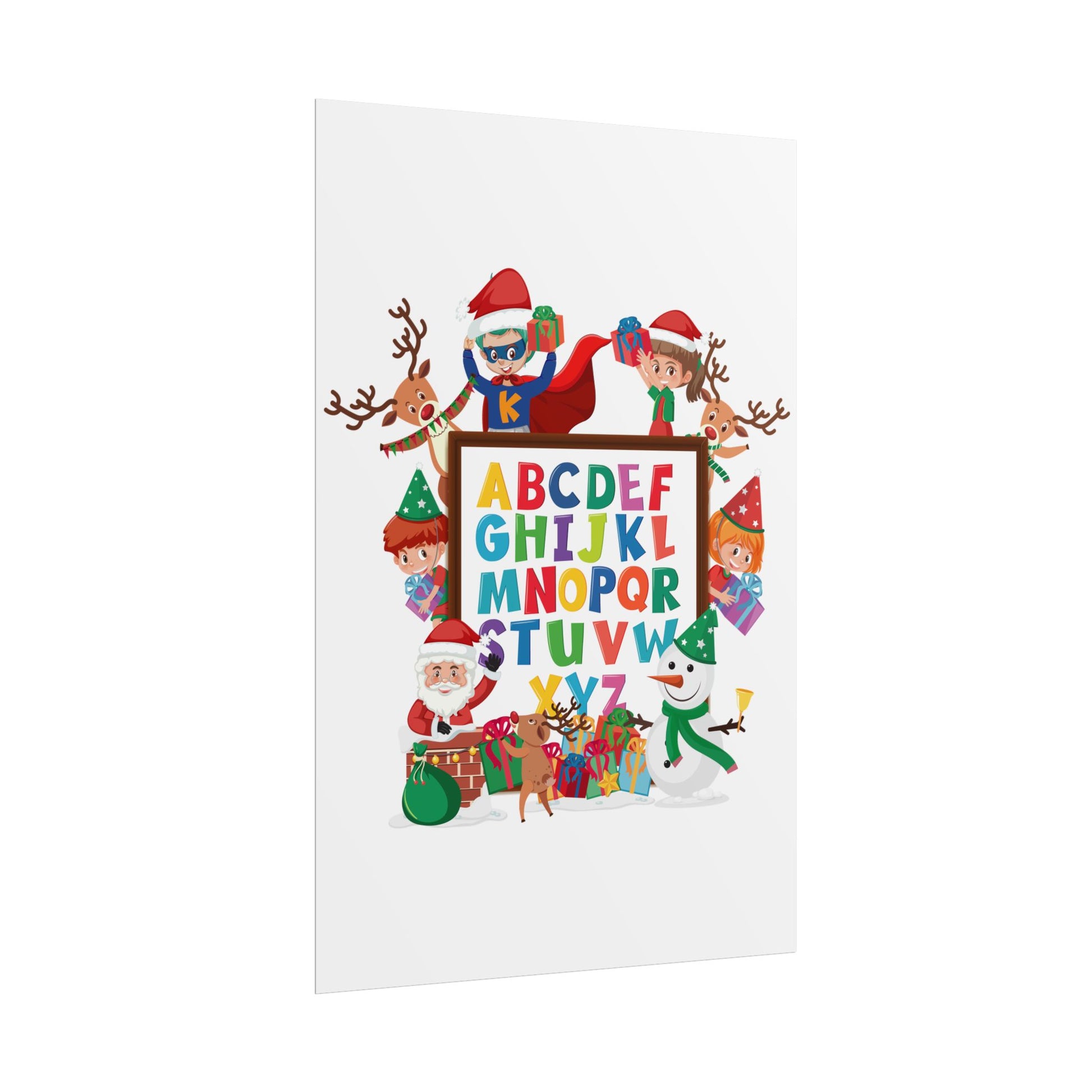 Rolled Posters - Christmas alphabet with super kiddo - [[{"value":"Wonderwear Kid"}]]