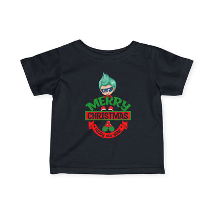 Infant Fine Jersey Tee - Merry chridtmas from super kiddo - [[{"value":"Wonderwear Kid"}]]