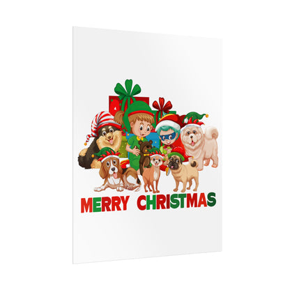 Rolled Posters - Christmas with super kiddo pet friends with text - [[{"value":"Wonderwear Kid"}]]