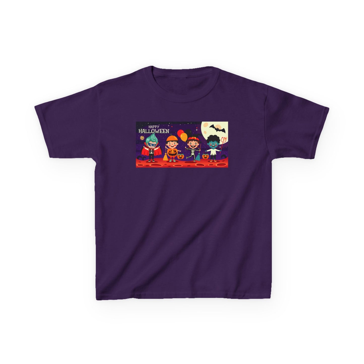 Kids Heavy Cotton™ Tee - Super kiddo with friends on holloween - [[{"value":"Wonderwear Kid"}]]