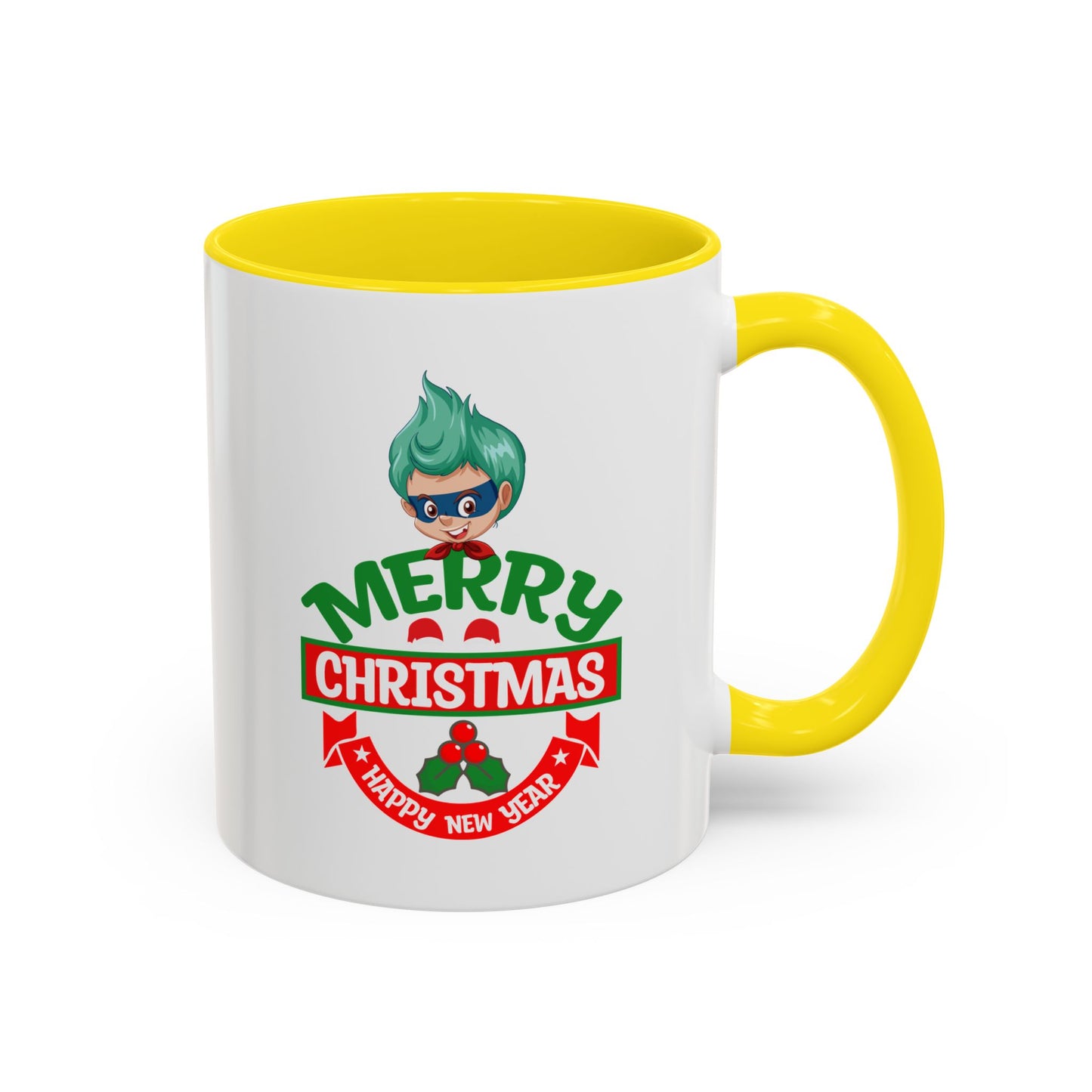 Accent Coffee Mug - Merry chridtmas from super kiddo