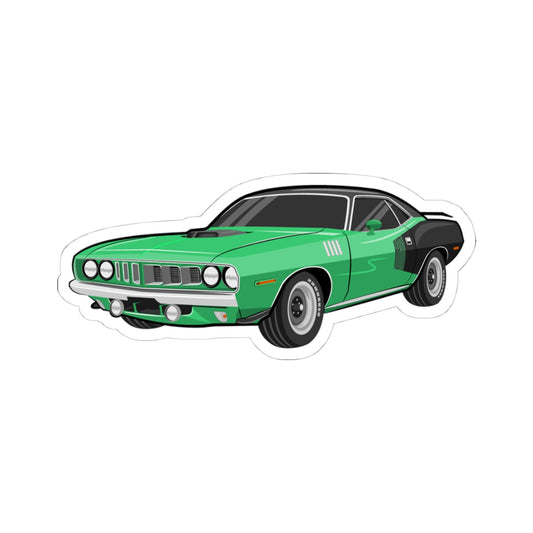 Kiss-Cut Vinyl Decals - Vintage green car Printify