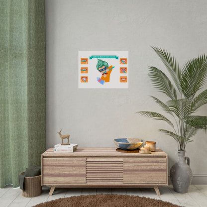 Rolled Posters - Super kiddo how to brush teeth - [[{"value":"Wonderwear Kid"}]]