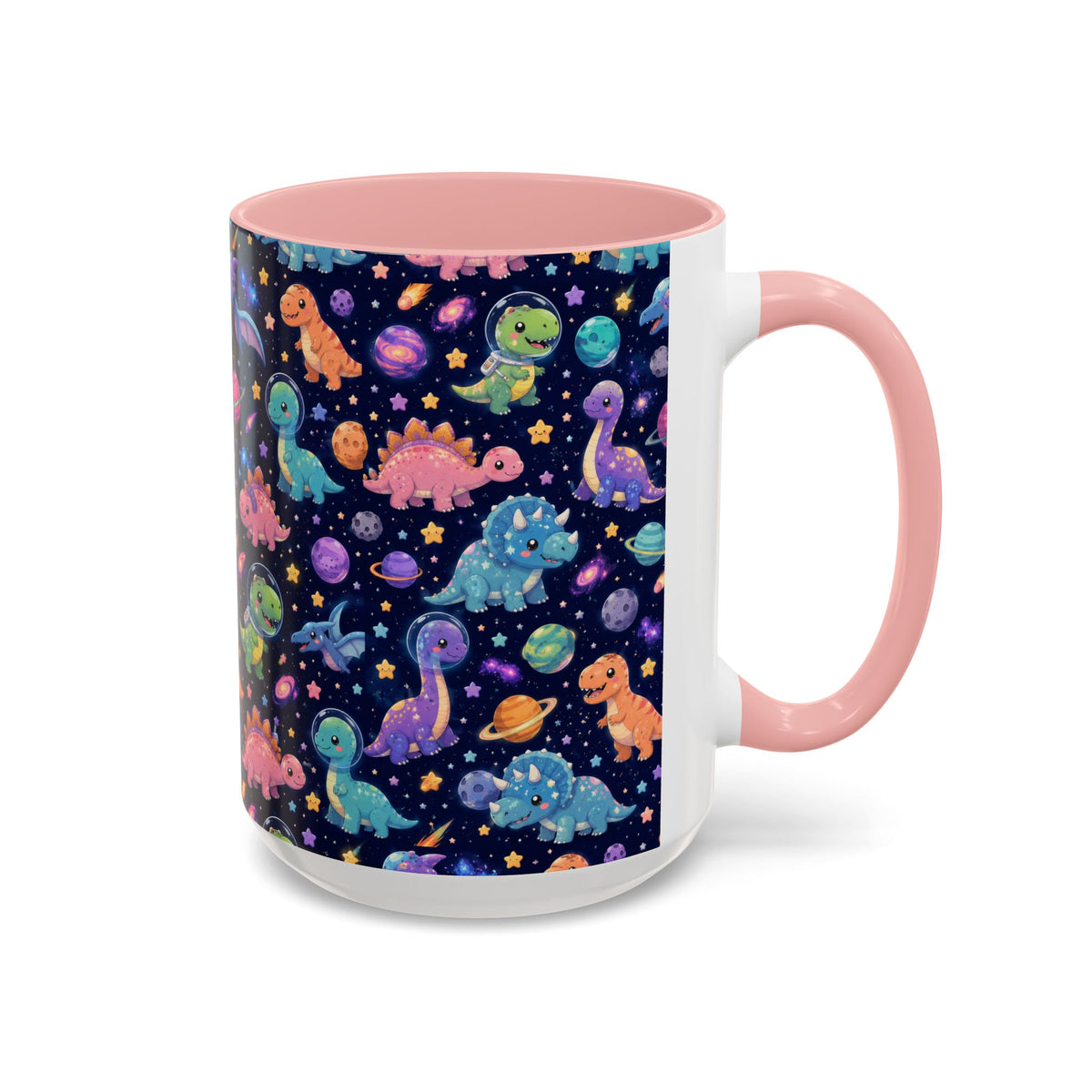 Accent Coffee Mug  (11/15 oz) - Cosmic dinosaurs
