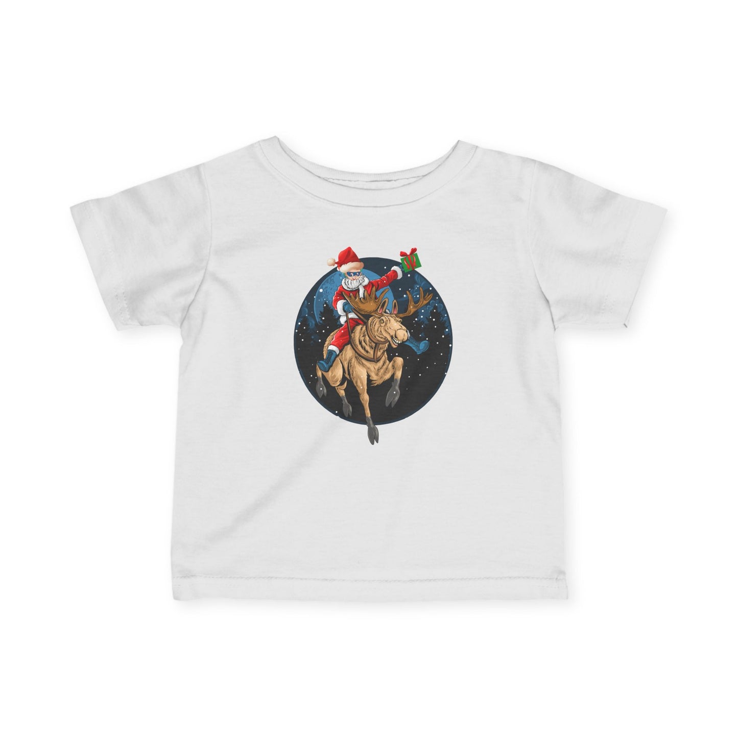 Infant Fine Jersey Tee - Super kiddo riding a reindeer - [[{"value":"Wonderwear Kid"}]]