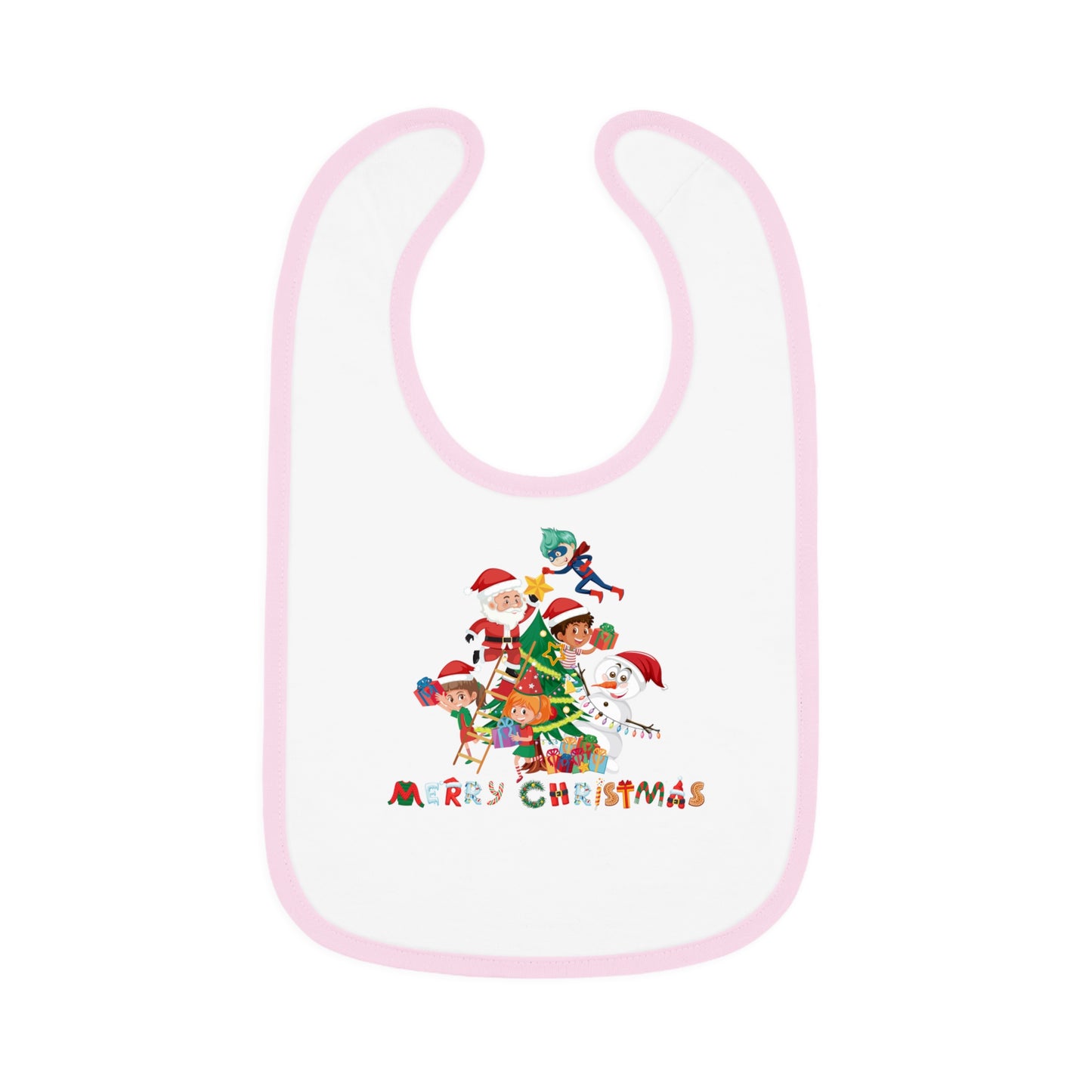 Baby Bib - Super kiddo making christmas tree with text