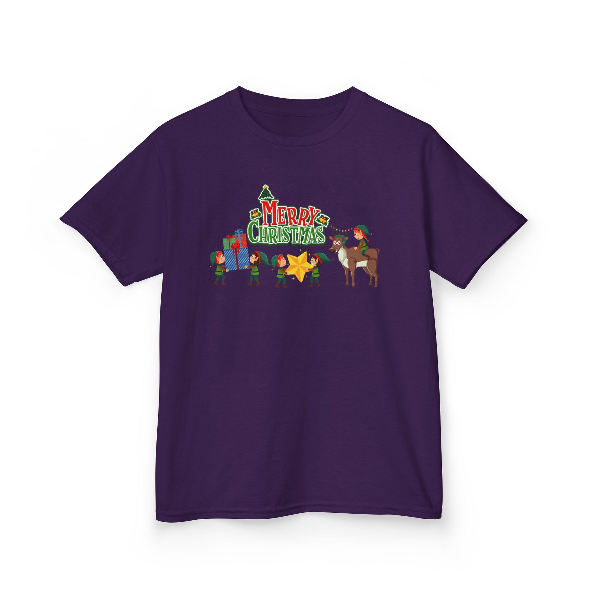 Kids Heavy Cotton™ Tee - Merry christmas and reindeer - [[{"value":"Wonderwear Kid"}]]