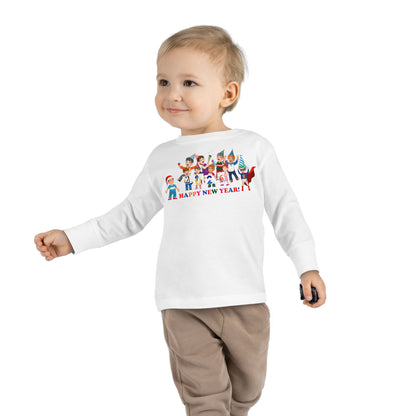 Toddler Long Sleeve Tee - Happy new year from super kiddo - [[{"value":"Wonderwear Kid"}]]