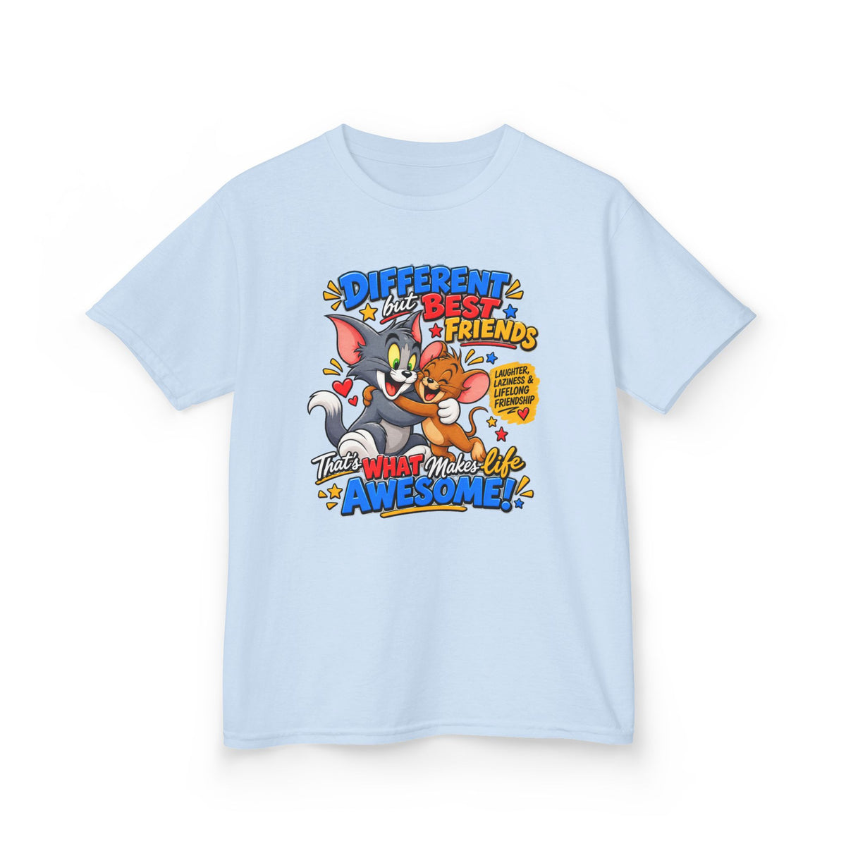 Kids Heavy Cotton™ Tee - Tom and Jerry - Different, Best Friends