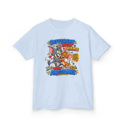 Kids Heavy Cotton™ Tee - Tom and Jerry - Different, Best Friends
