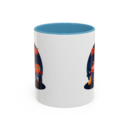 Accent Coffee Mug - Super kiddo wearing pumpkin - [[{"value":"Wonderwear Kid"}]]