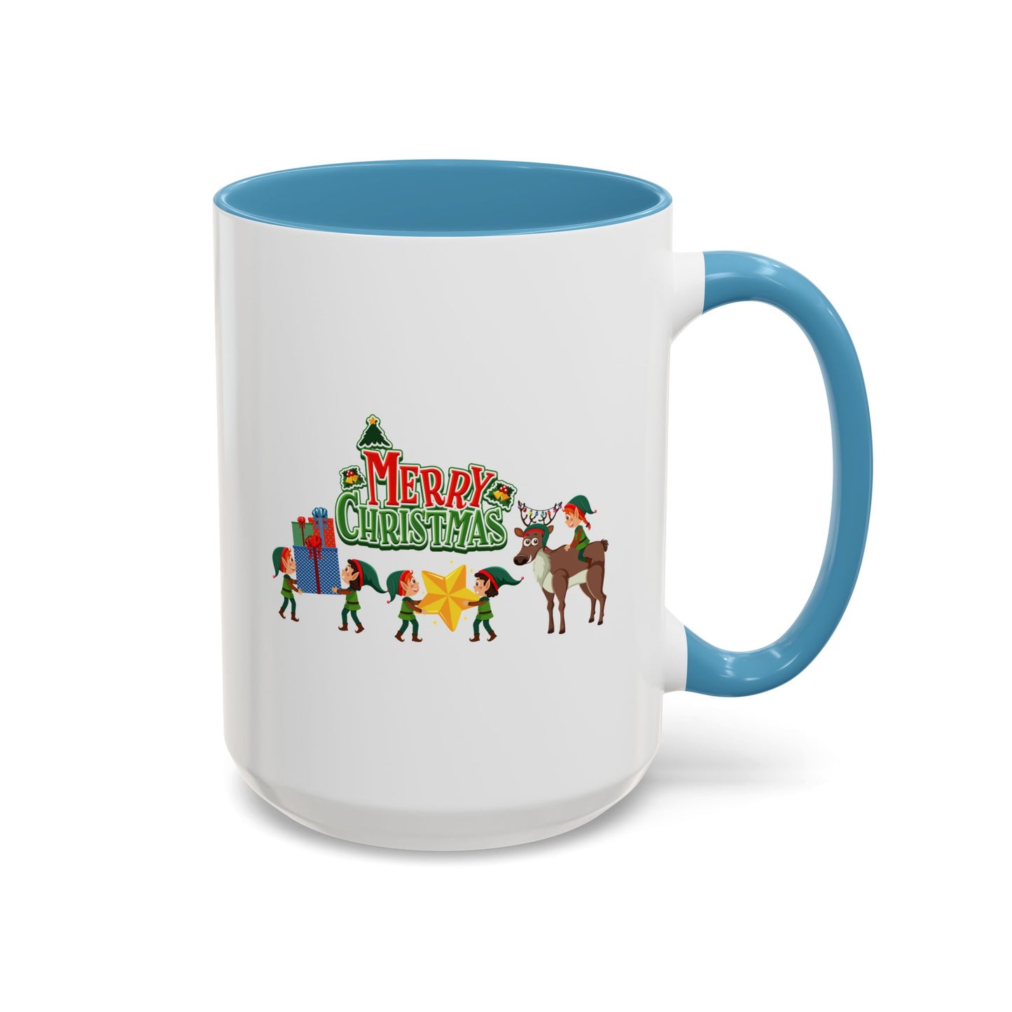 Accent Coffee Mug - Merry christmas and reindeer