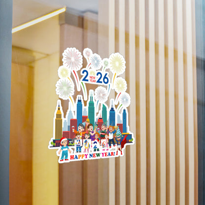 Christmas Kiss-Cut Vinyl Decals – Happy new year with fireworks - [[{"value":"Wonderwear Kid"}]]