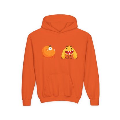 Youth Heavy Blend Hooded Sweatshirt - Toothy monsters.png Printify