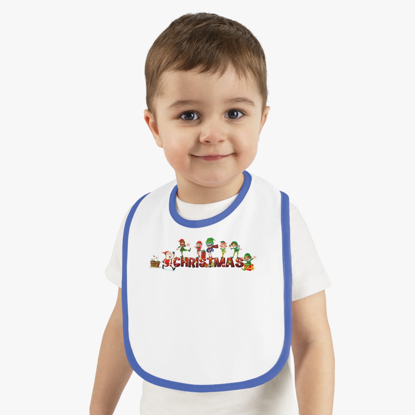 Baby Bib - Christmas with santa claus and friends