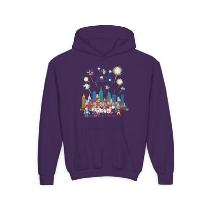 Youth Heavy Blend Hooded Sweatshirt - Happy new year with fireworks - [[{"value":"Wonderwear Kid"}]]