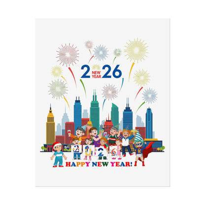 Rolled Posters - Happy new year with fireworks - [[{"value":"Wonderwear Kid"}]]
