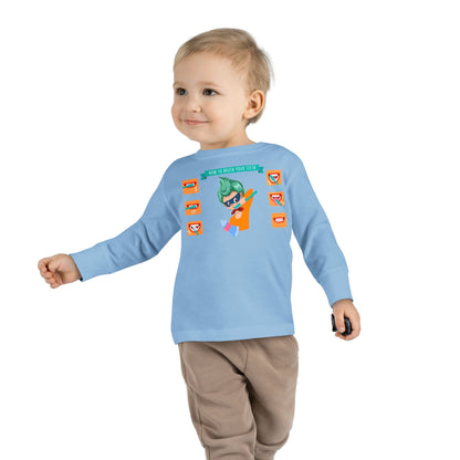 Toddler Long Sleeve Tee - Super kiddo how to brush teeth - [[{"value":"Wonderwear Kid"}]]