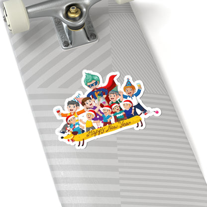 Kiss-Cut Stickers - Happy new year with friends - [[{"value":"Wonderwear Kid"}]]