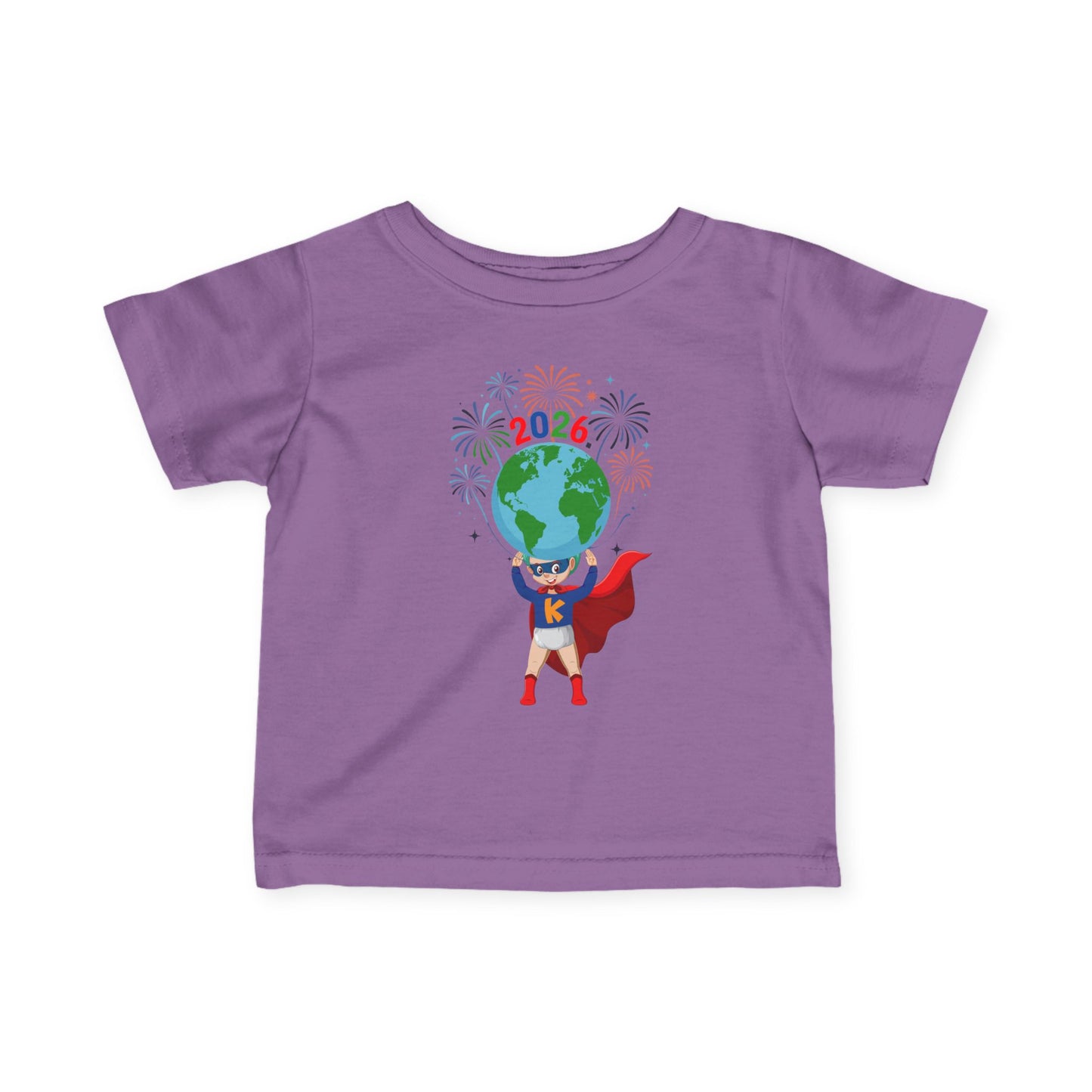 Infant Fine Jersey Tee - Super kiddo holding globe - [[{"value":"Wonderwear Kid"}]]