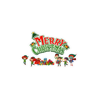 Christmas Kiss-Cut Vinyl Decals – Merry christmas from super friends - [[{"value":"Wonderwear Kid"}]]