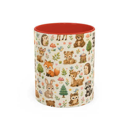 Accent Coffee Mug  (11/15 oz) - Whimsical Woodland Friends