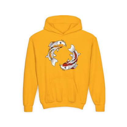 Youth Heavy Blend Hooded Sweatshirt - Koi fish Printify