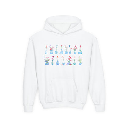Youth Heavy Blend Hooded Sweatshirt - Set of flower vase Printify