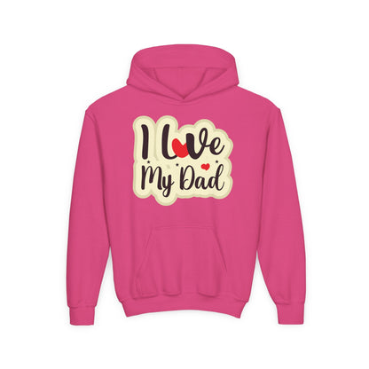 Youth Heavy Blend Hooded Sweatshirt - i love my dad Printify