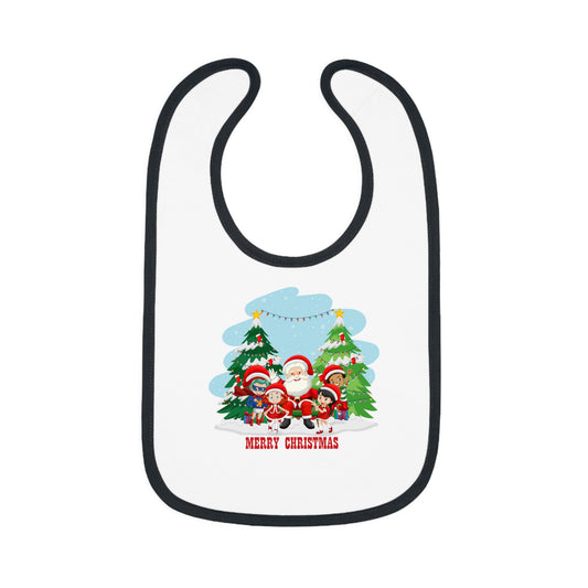 Baby Bib - Super kiddo with santa claus Merry christmas
