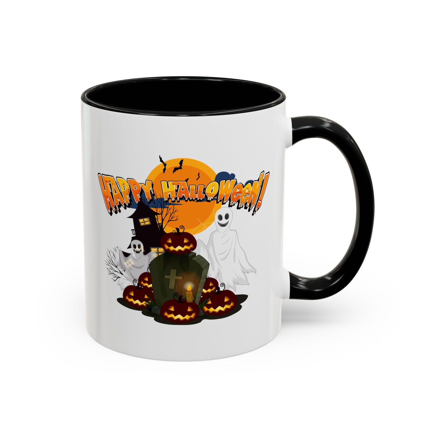 Accent Coffee Mug - Happy holloween - cemetery