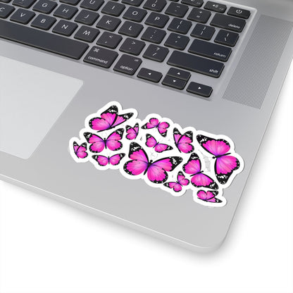Kiss-Cut Vinyl Decals - Beautiful purple monarch butterfly Printify