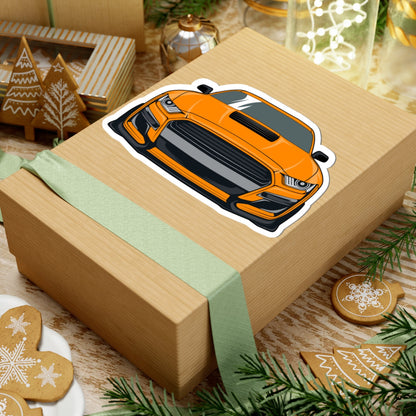Kiss-Cut Stickers - Orange superfast car Printify